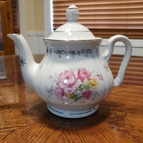 The Toscany Collection Japan Pink Floral Porcelain Teapot - Picture 1 of 11